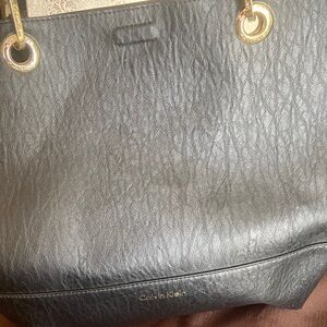 Calvin Klein Black Textured Tote